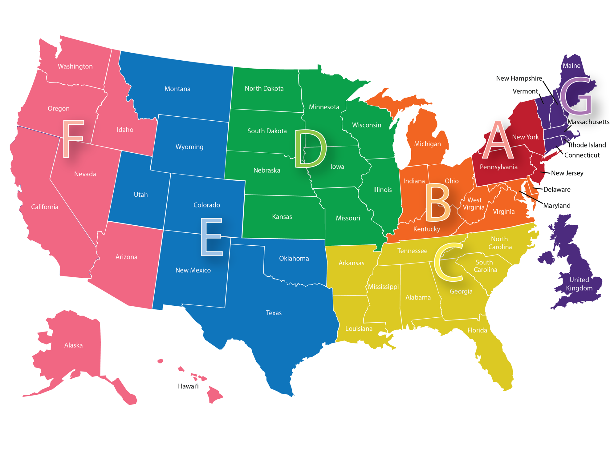 Chapter map by regions